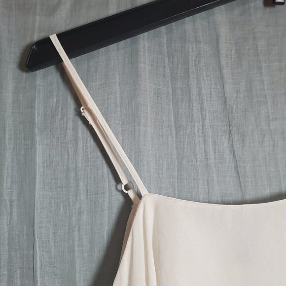 Forever 21 Blouse One Shoulder Ruffle Sheer White with Adjustable Side Strap - Picture 5 of 9